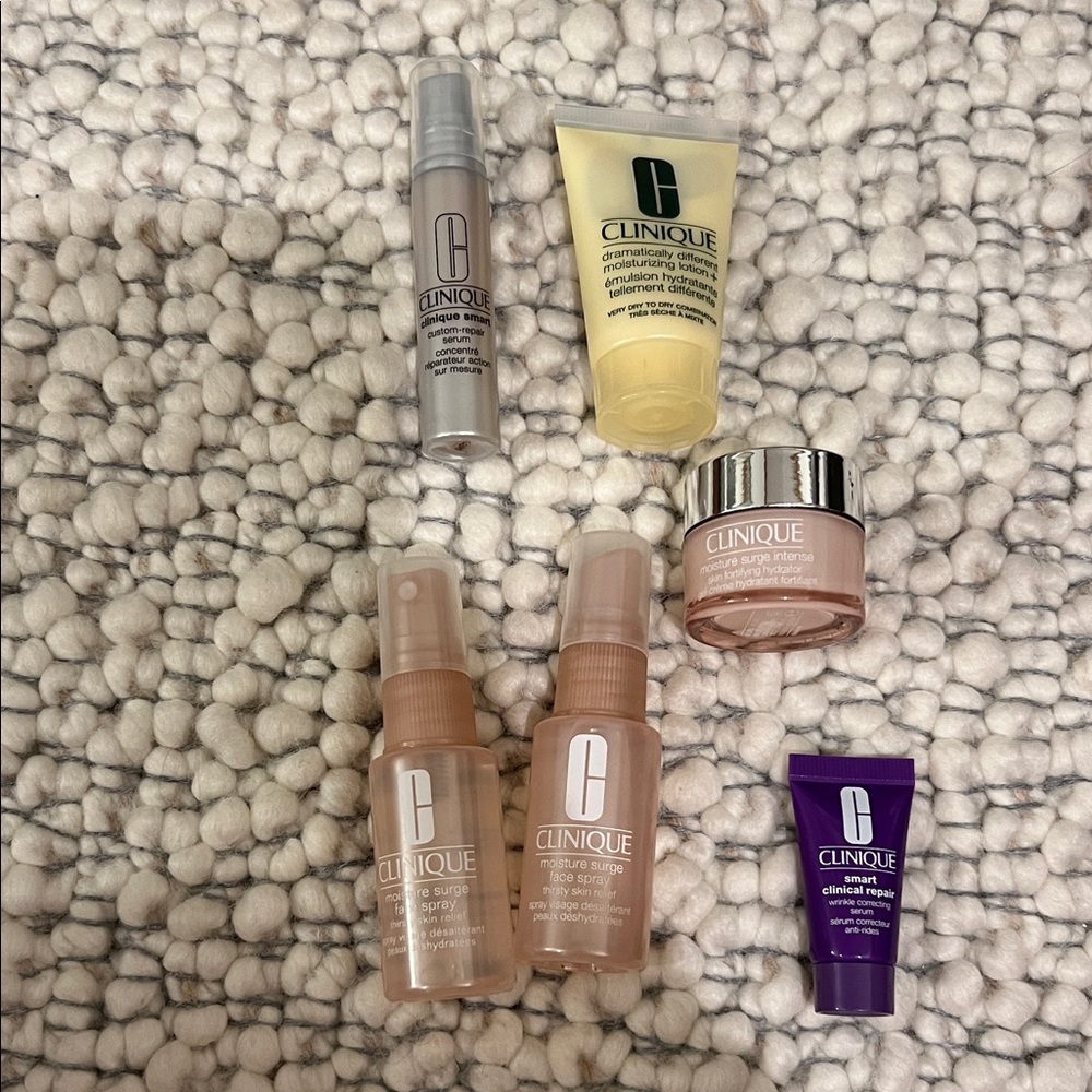 Clinique Skincare Collection with Silver, Yellow, and Purple